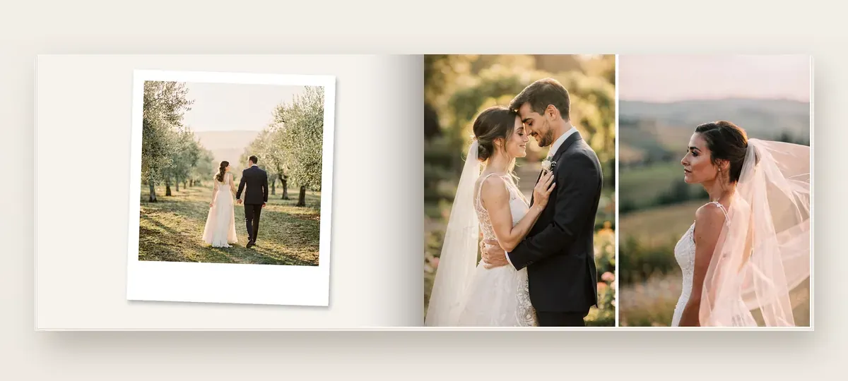 The Romantic style: a spread with plenty of white and a framed photo